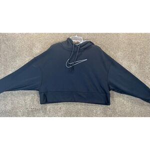 Nike Dri Fit Cropped Hoodie‎ - Black - Size Large Very Nice!